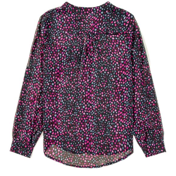 ๐ Grape Wine Polka Dot Button-Down Blouse โ Size M - Picture 4 of 6